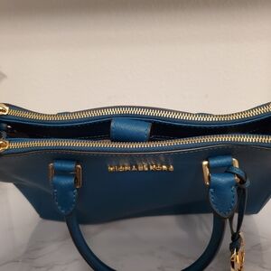 Michael Kors Deep Teal Leather Tote Bag